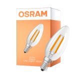Osram LED Classic E14 Candela Filamento Chiara 1.2W 255lm - 840 Bianco Freddo | Sostitutiva 25W