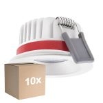 Confezione Multipack 10x Ledvance LED  SPOT FIRE RATED Aluminium  8W 680lm 36D - 930 Luce Calda -  | Ritaglio 68mm - IP65 - Miglior Resa Cromatica -  Dimmerabile