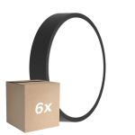 Confezione Multipack 6x Ledvance Bulkhead LED Il Giro Nero 10W 1220lm - 830-840 CCT | 262mm - IP65 - Sensore di Movimento e Luce