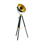 Eglo Lampada da terra Covaleda Legna Acciaio Nero Oro | IP20 - Adatto per 1x E27 