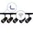 Bright Choice Set completo 1-Fase Rail L 1 x 1 Metro Nero | incl. 5x Faretti + GU10 2700K 3W Dimmerabile + Tappo Di Chiusura, Connettore di Alimentazione e L -Connettore