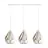 Eglo Luce Pendente Carlton 1 Acciaio Bianca Oro | IP20 - Adatto per 3x E27 