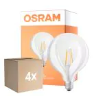 Confezione Multipack 4x Osram SuperStar LED E27 Globe 125mm Filamento Chiara 7W 806lm - 822-827 Dim To Warm | Dimmerabile - Sostitutiva 60W