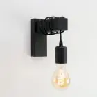Eglo Luce Da Parete Townshend Legna Nero | Adatto per E27
